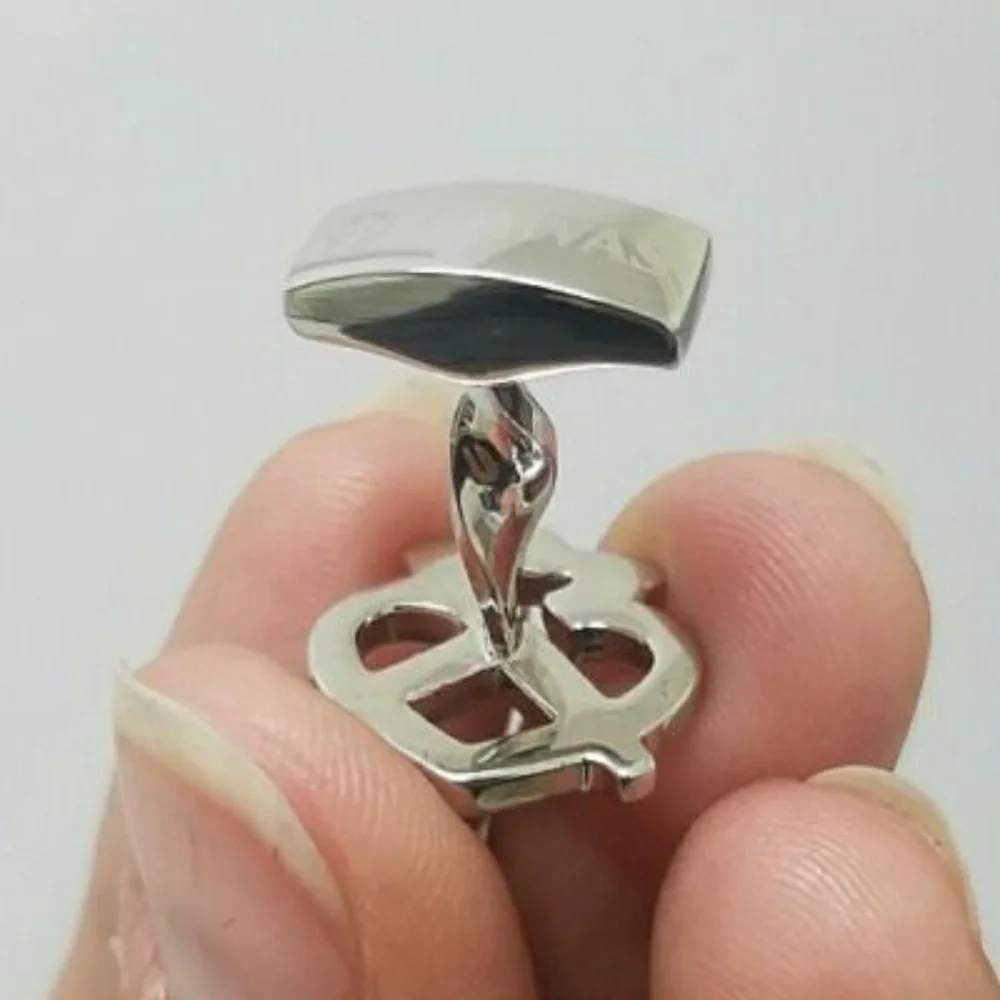 Silver Chivas Scotch Whisky logo men's Cuff Links
